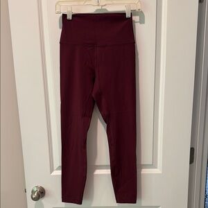 High-Waisted Burgundy Leggings